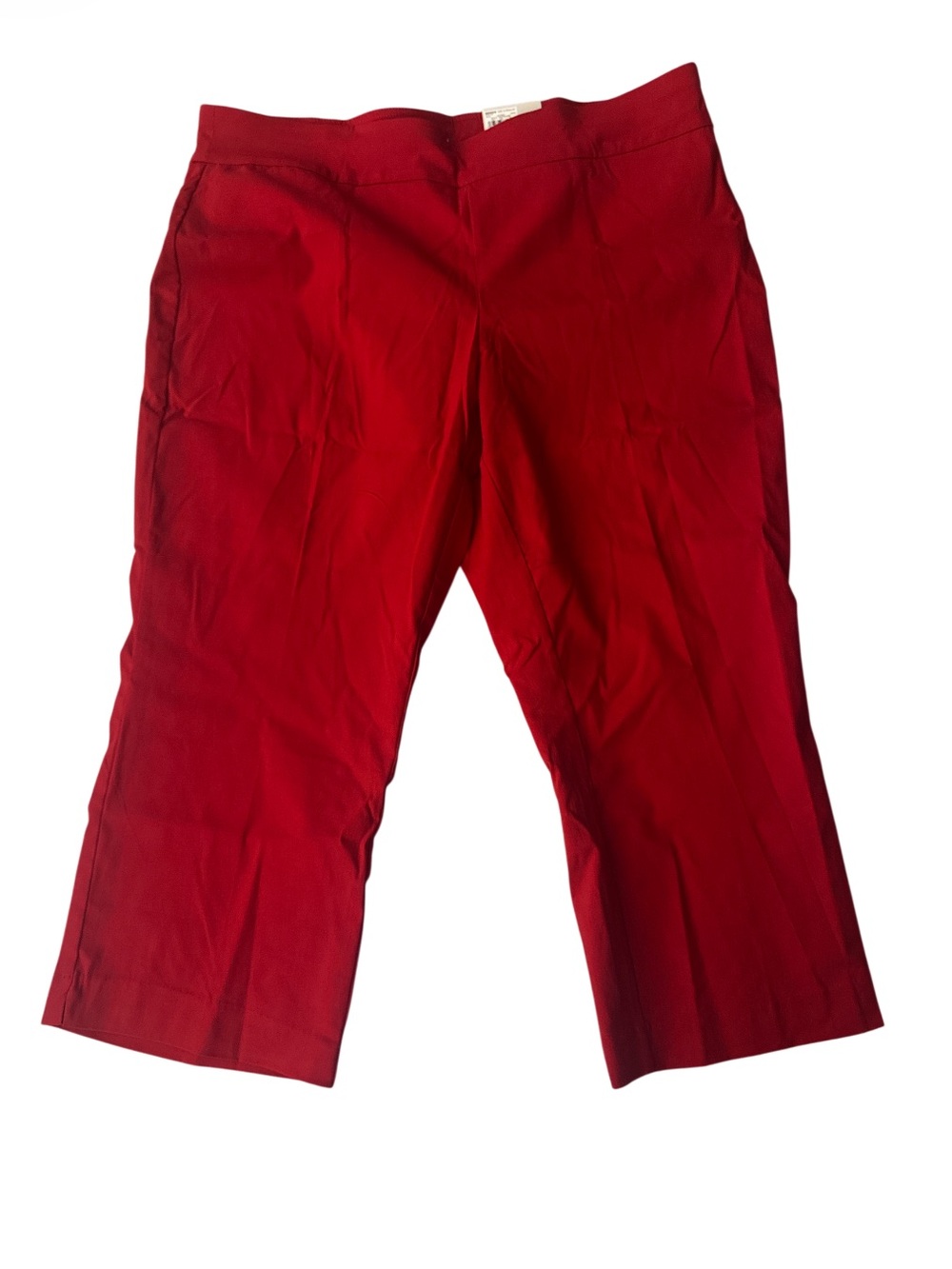 Croft & Barrow Woven Red Bright Women's Capri Pants Mid Calf Length - Size 18